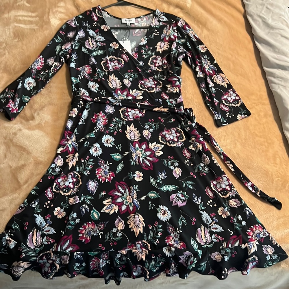 Libby Faux Wrap Knit Dress